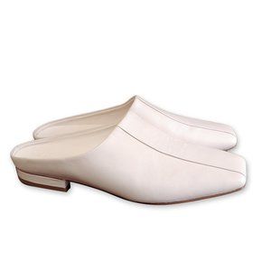 Vince White Leather Mule